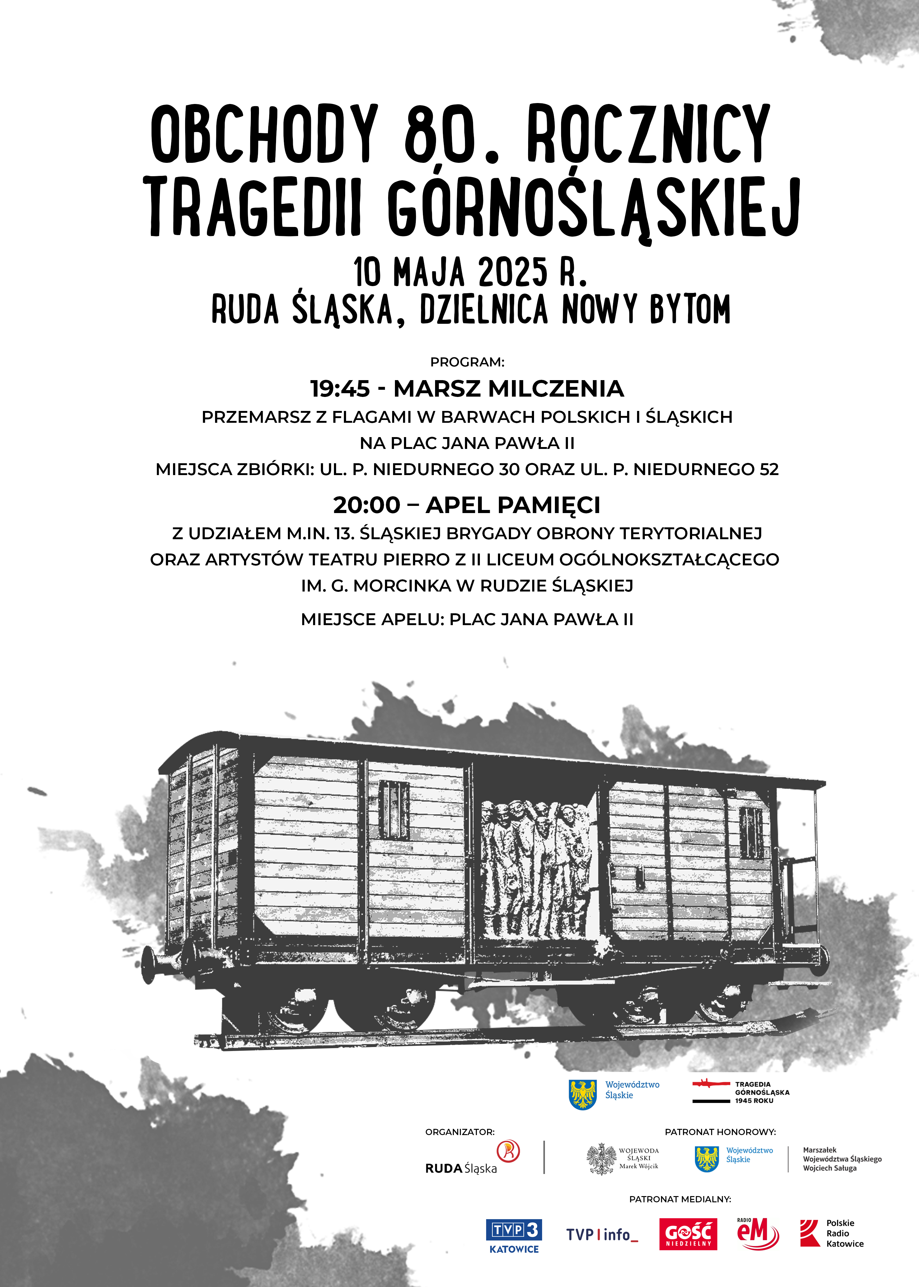 Plakat obchodów 80. rocznicy Tragedii Górnośląskiej