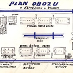 Plan obozu nr 506 w Kopiejsku na Uralu w rejonie Czelabińska w którym przebywali deportowani Górnoślązacy wykonany przez więźnia Stanisława Guza. 